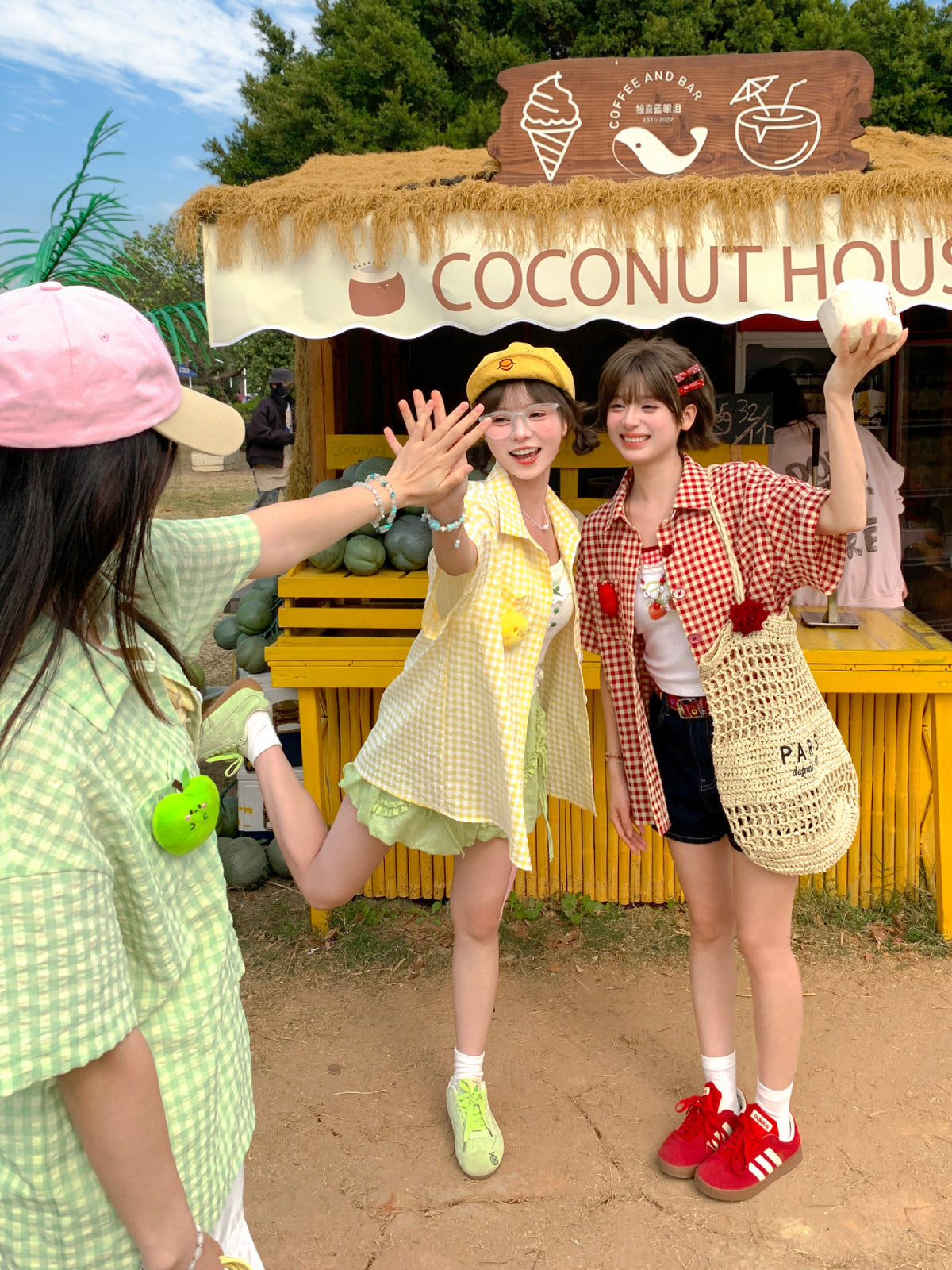 Candy Picnic Plaid Shirts-Tops-ntbhshop