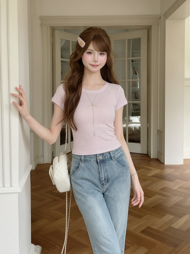 Blush Ribbon Crop Top-Tops-ntbhshop