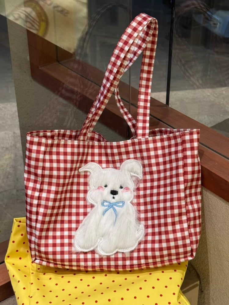 Puppy Love Contrast Tote Bags-Accessories-ntbhshop