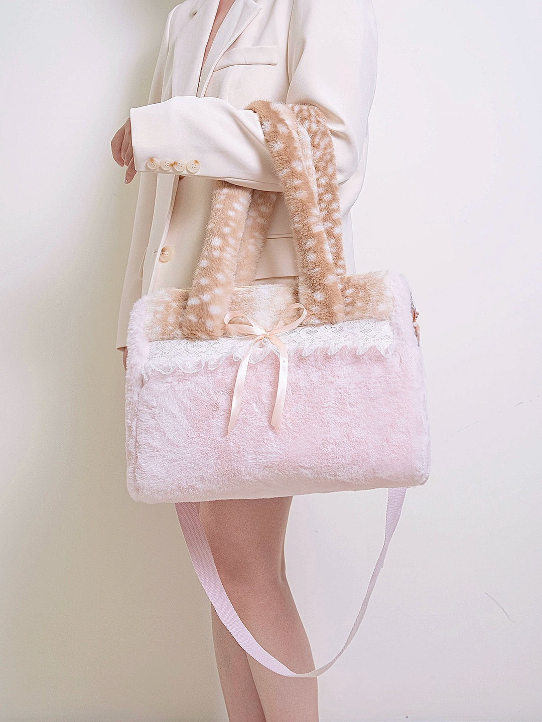 Blushing Fawn Plush Shoulder Bag-ntbhshop