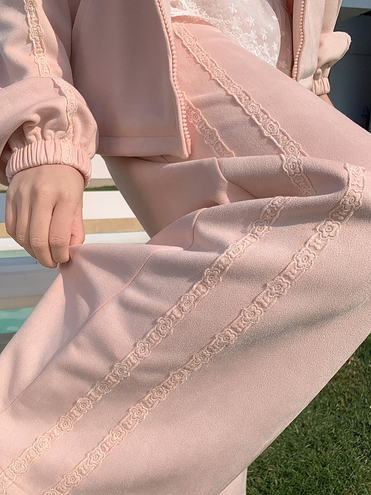 Rose Drift Lace Sweatpants-Bottoms-ntbhshop