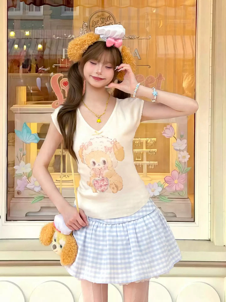 Little Lamb V-Neck Baby Tee-Tops-ntbhshop