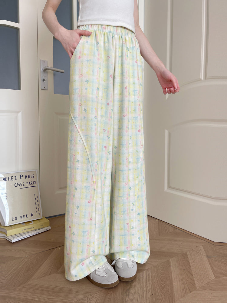 Star Sprinkle Wide Leg Pants-Bottoms-ntbhshop