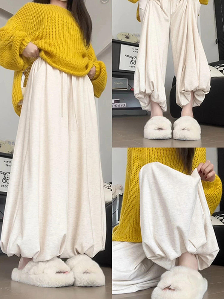 Mocha Bloom Bubble Sweatpants-ntbhshop