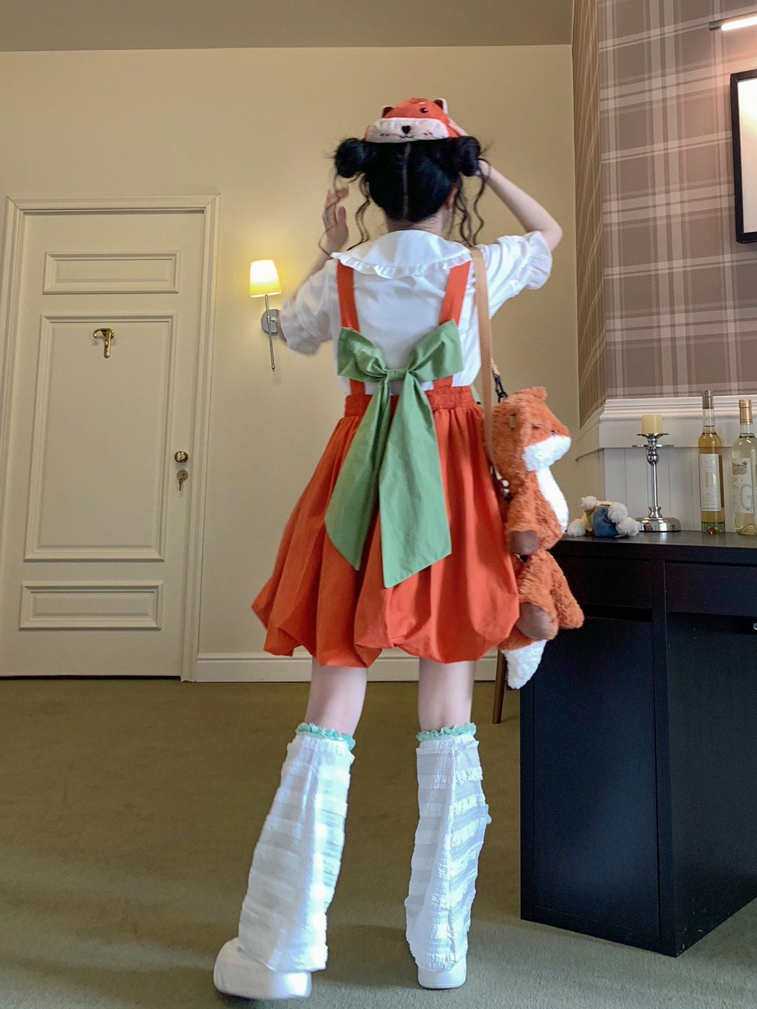 Fox Rose Cotton Overall Dress