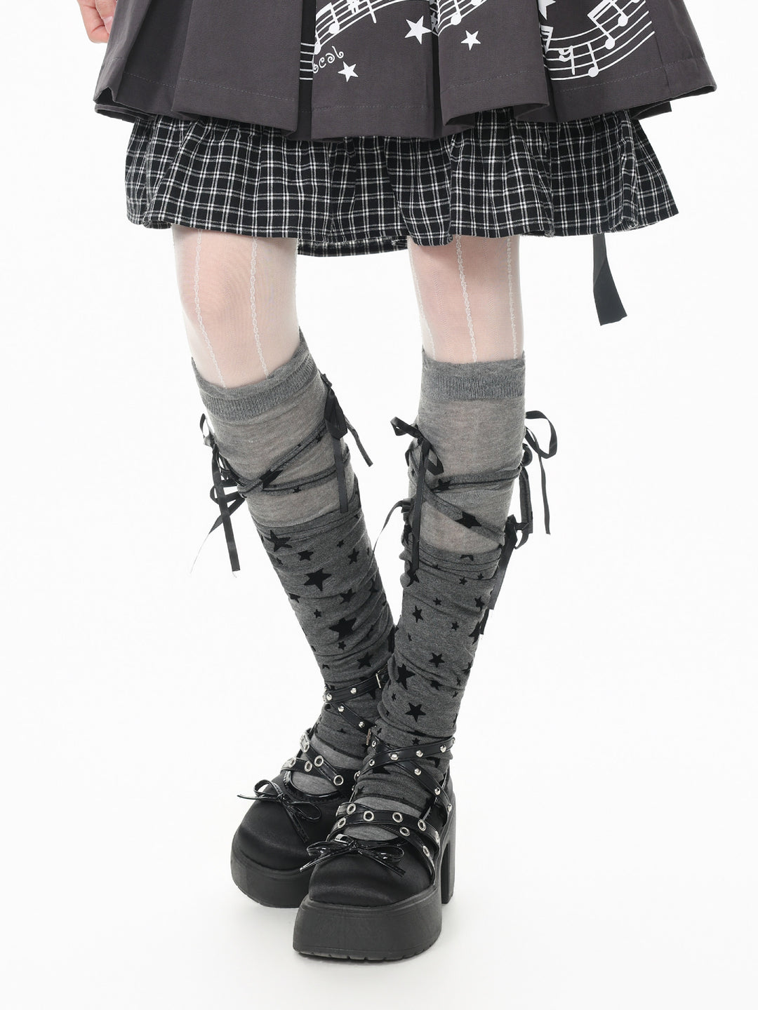 Starry Ribbon Layered Socks-Accessories-ntbhshop