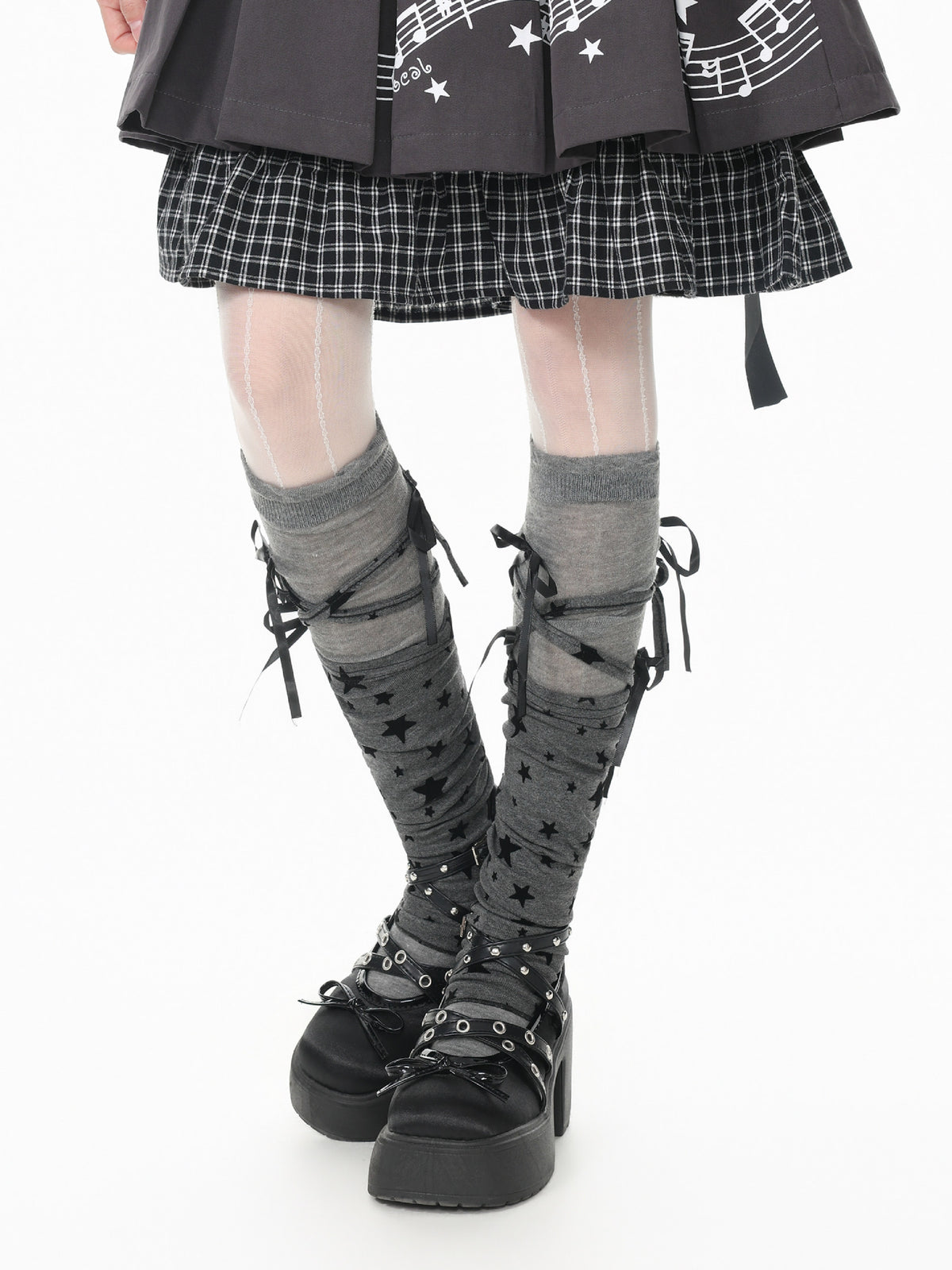 Starry Ribbon Layered Socks-Accessories-ntbhshop
