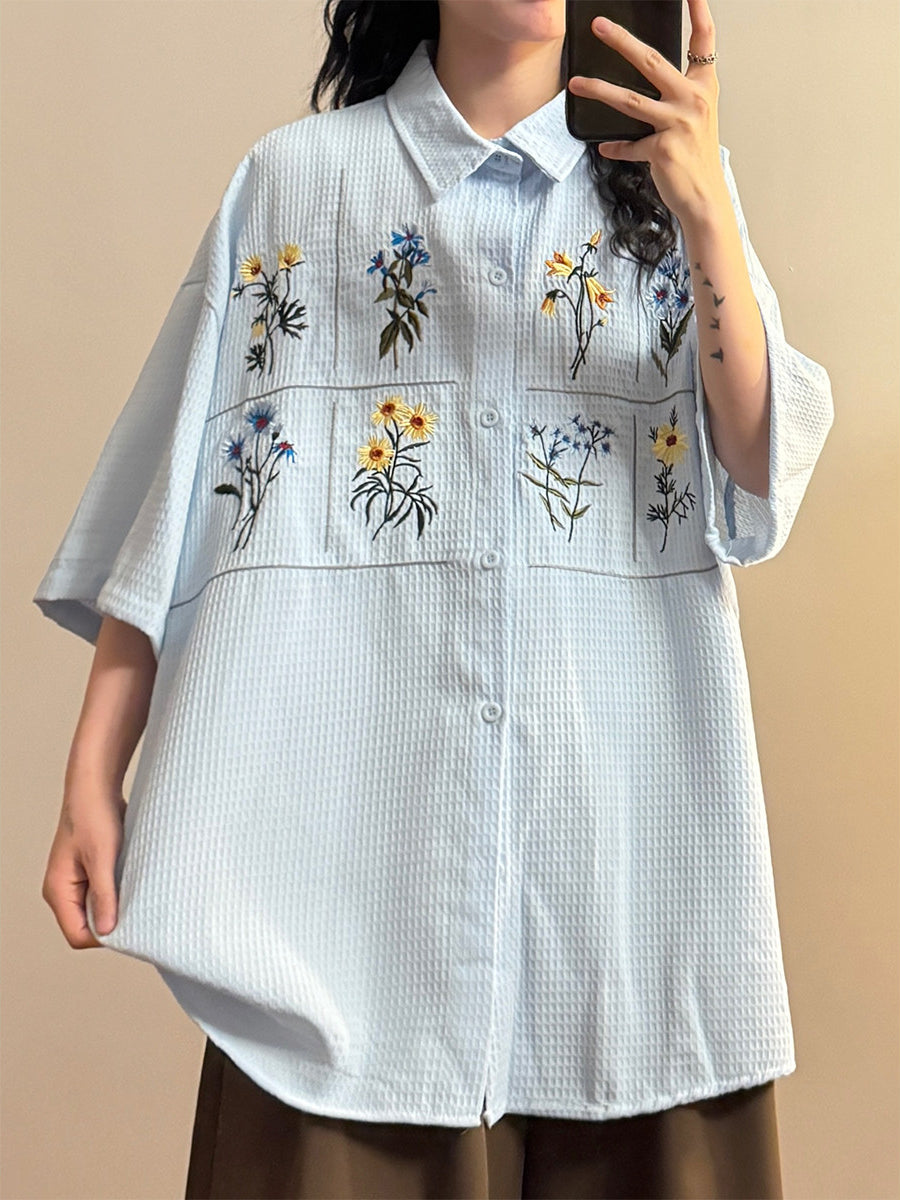 Pressed Bloom Waffle Shirts-Tops-ntbhshop