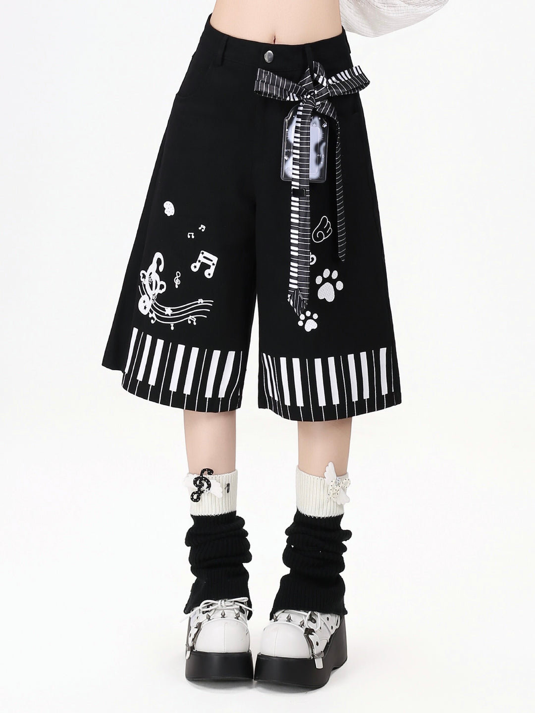 Piano Paws Culotte Shorts-Bottoms-ntbhshop