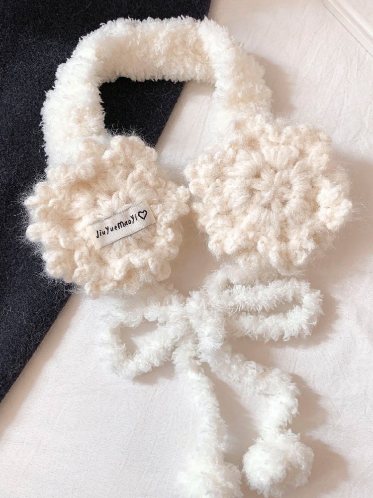 Snow Bloom Lace Knit Earmuffs-ntbhshop