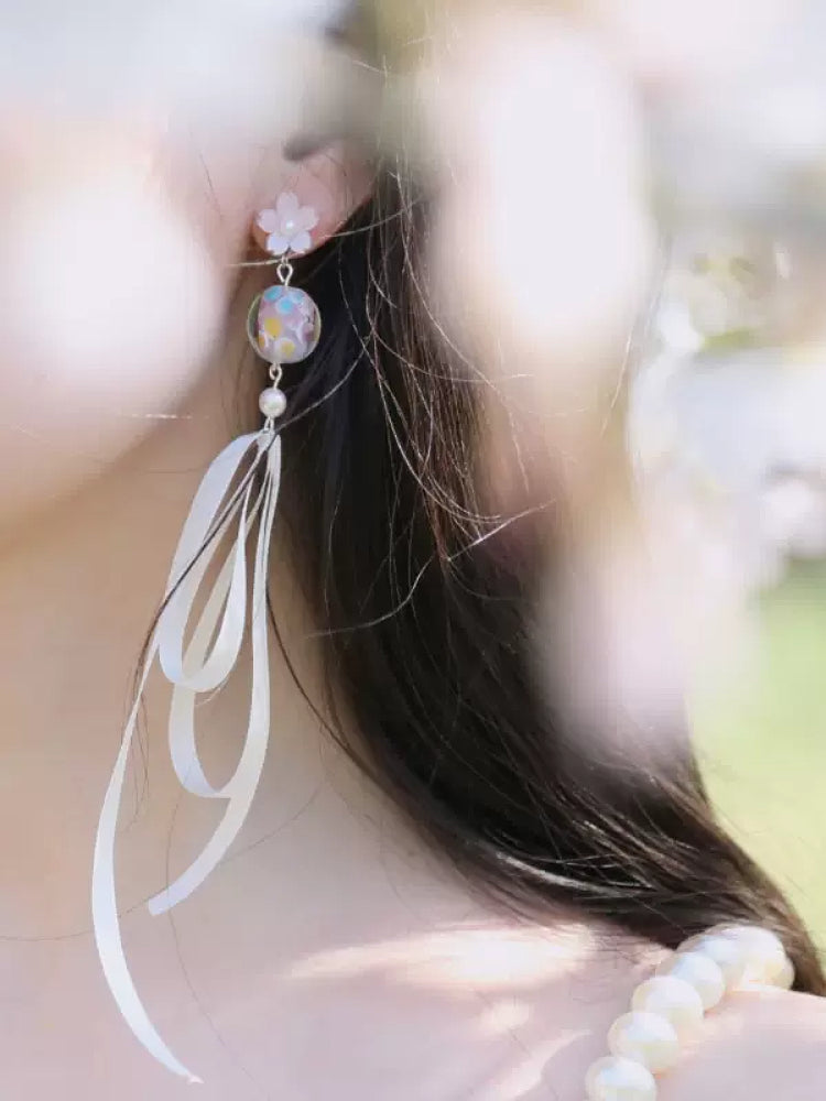 Cherry Blossom Chime Ear Studs & Clips-ntbhshop