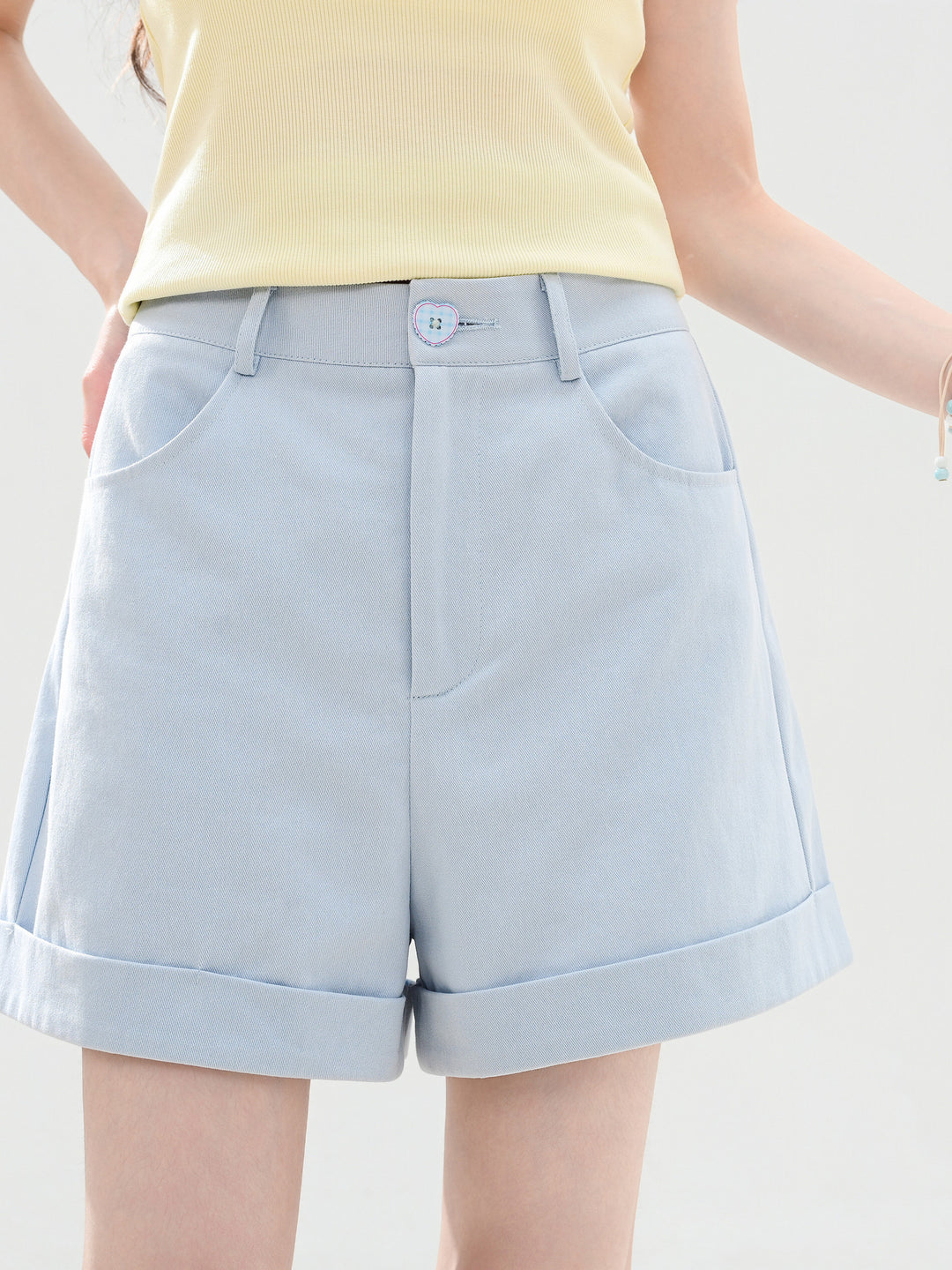Cloud Cotton Button Shorts-Bottoms-ntbhshop