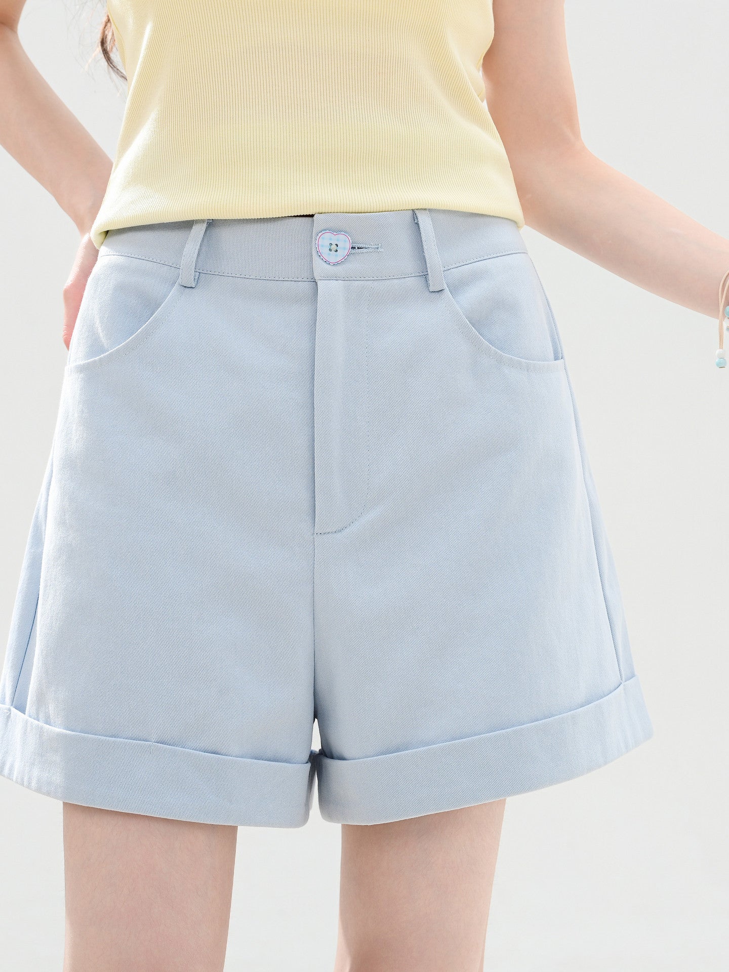 Cloud Cotton Button Shorts-Bottoms-ntbhshop