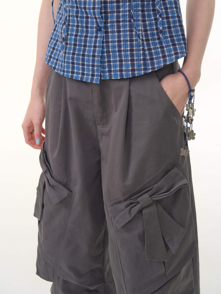Ribbon Cotton Capri Pants-Bottoms-ntbhshop