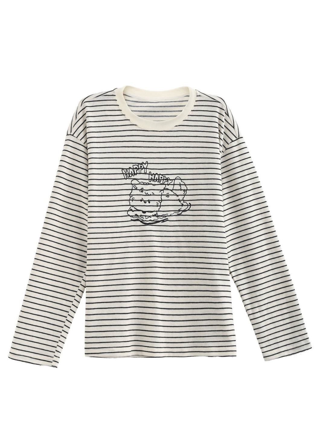 Happy Puppy Stripe Tee-Tops-ntbhshop