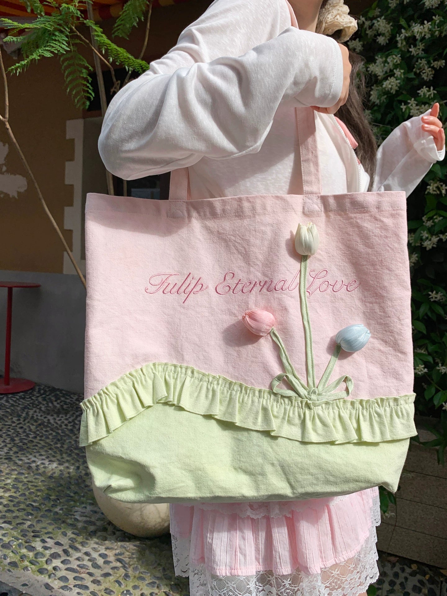 Tulip Bloom Canvas Tote-Accessories-ntbhshop