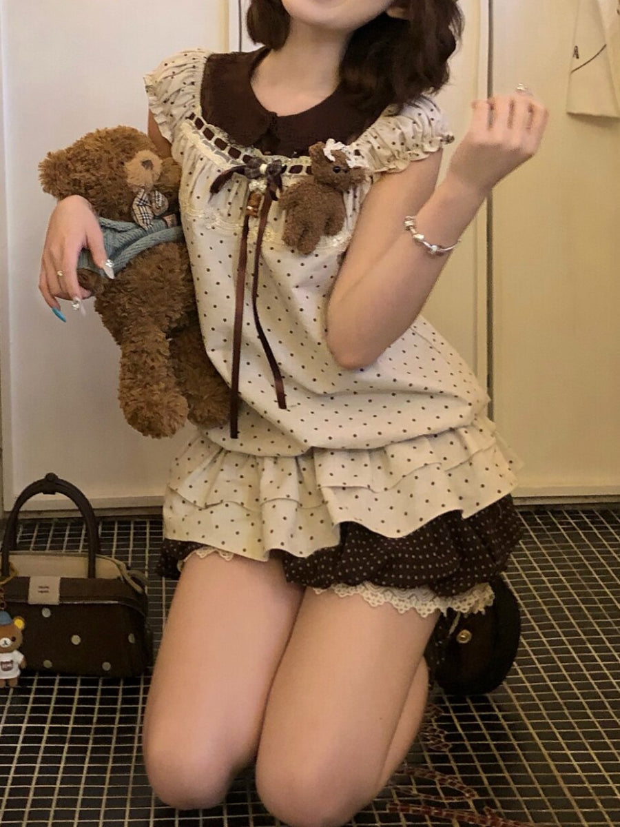 Brownie Bear Bubble Skort-Bottoms-ntbhshop
