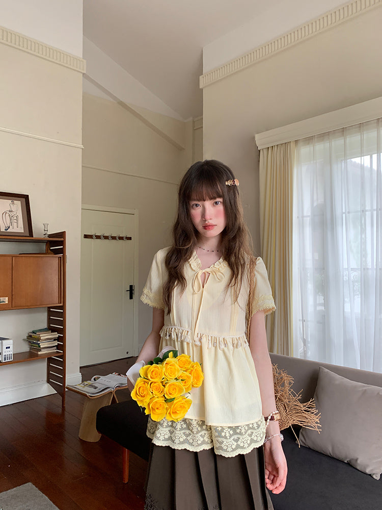 Creamfield Boho Fringe Babydoll Top-ntbhshop