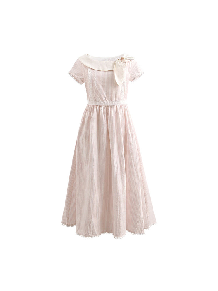 Vanilla Ribbon Stripe Dresses-Dresses-ntbhshop