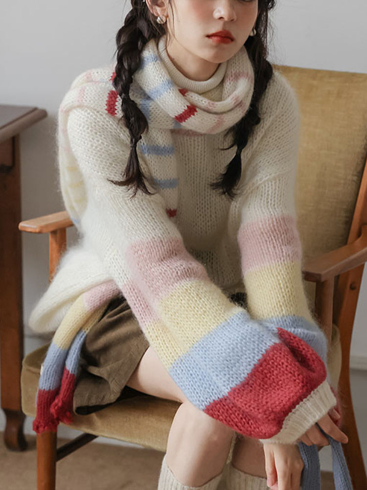Sunday Sketchbook Colorblock Knit Sweater-ntbhshop