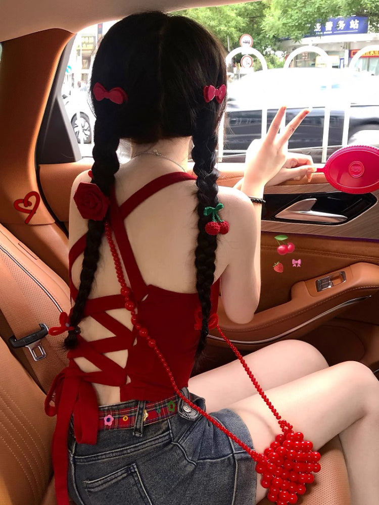 Lollipop Bow Tie-Back Camisoles-ntbhshop