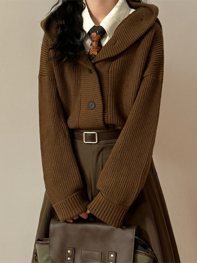 Autumn Hearth Academia Knit Hoodies-ntbhshop