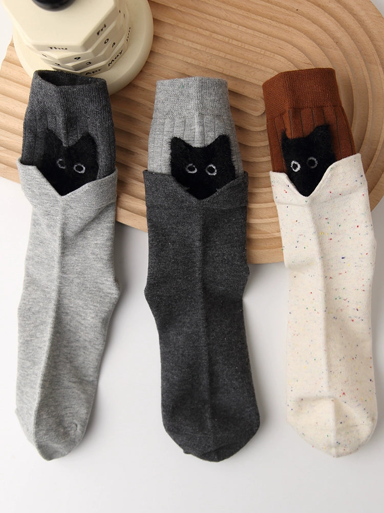 Peek-a-Boo Collar Flip Crew Socks-ntbhshop