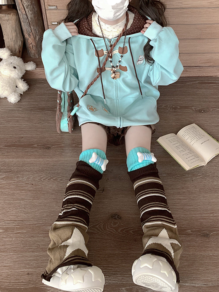 Chocomint Cat Oversize Hooded Jacket-ntbhshop