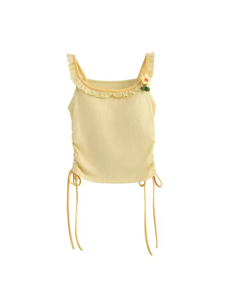 Lemon Candy Ruffle Camisole-Tops-ntbhshop