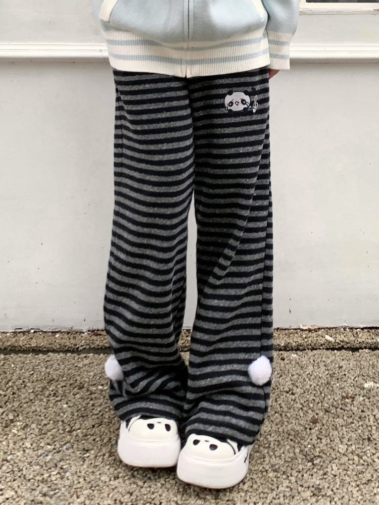 Crybaby Panda Stripe Pants-ntbhshop