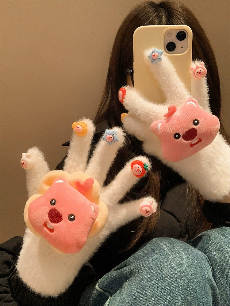 Loopy Fuzzy Cozy Tap Gloves-ntbhshop
