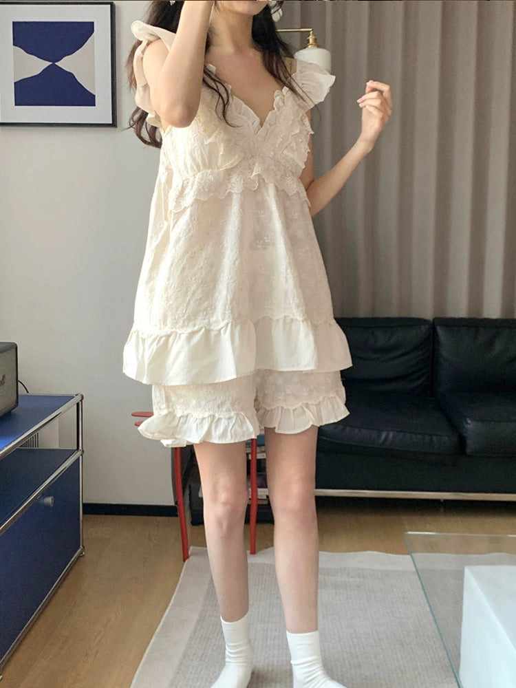 Dreamy Court Lace Pajama Set & Nightdress-ntbhshop