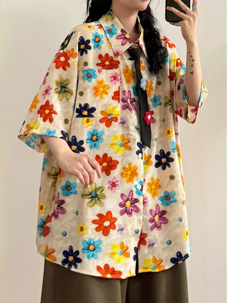 Paintbox Flowers Tie Shirts