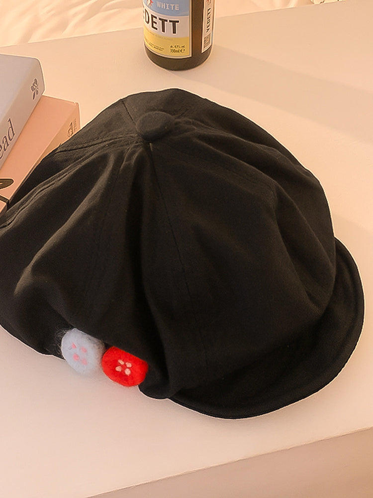 Cloud Felt Button Vintage Denim Berets-ntbhshop