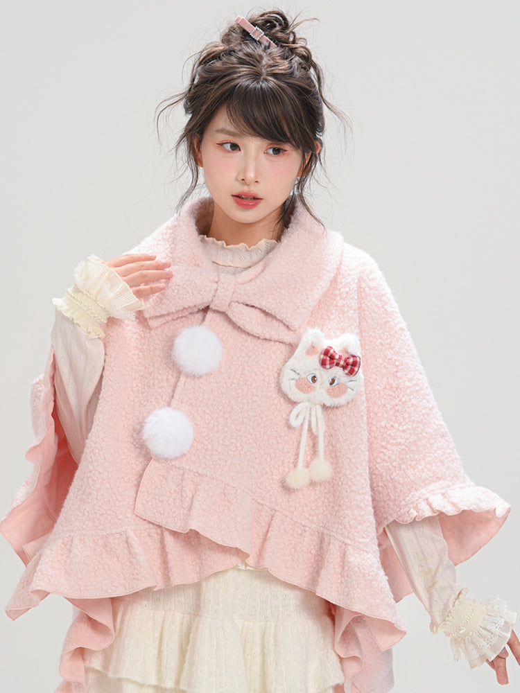 Purrfect Bow Wool Capes-ntbhshop