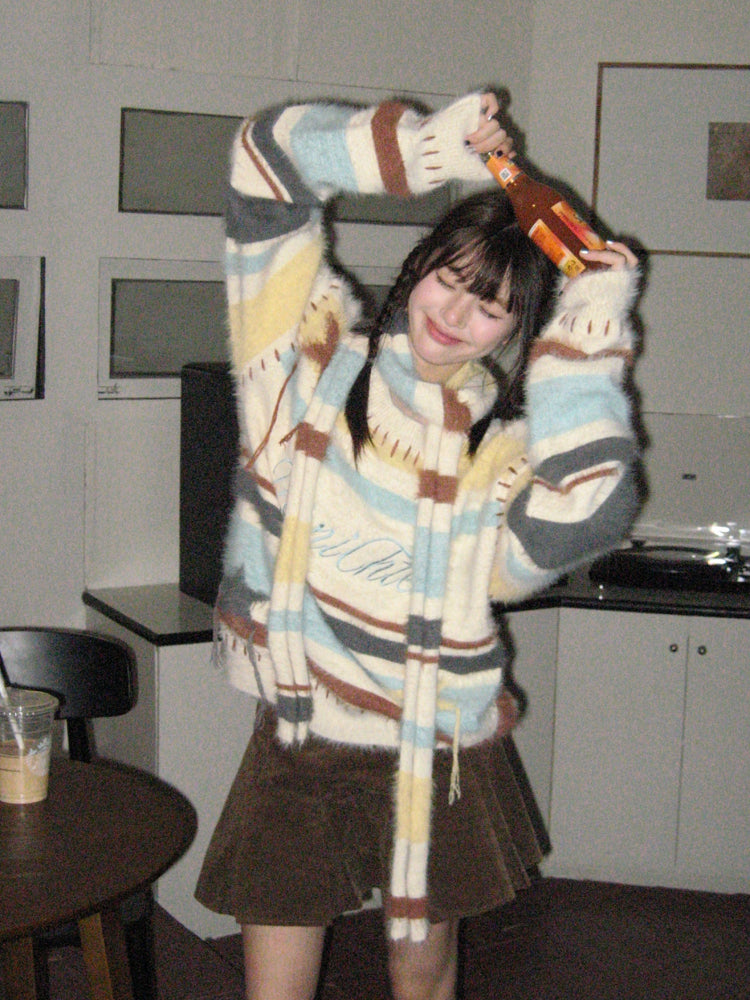 VerniChten Soft Sweater With Scarf-ntbhshop