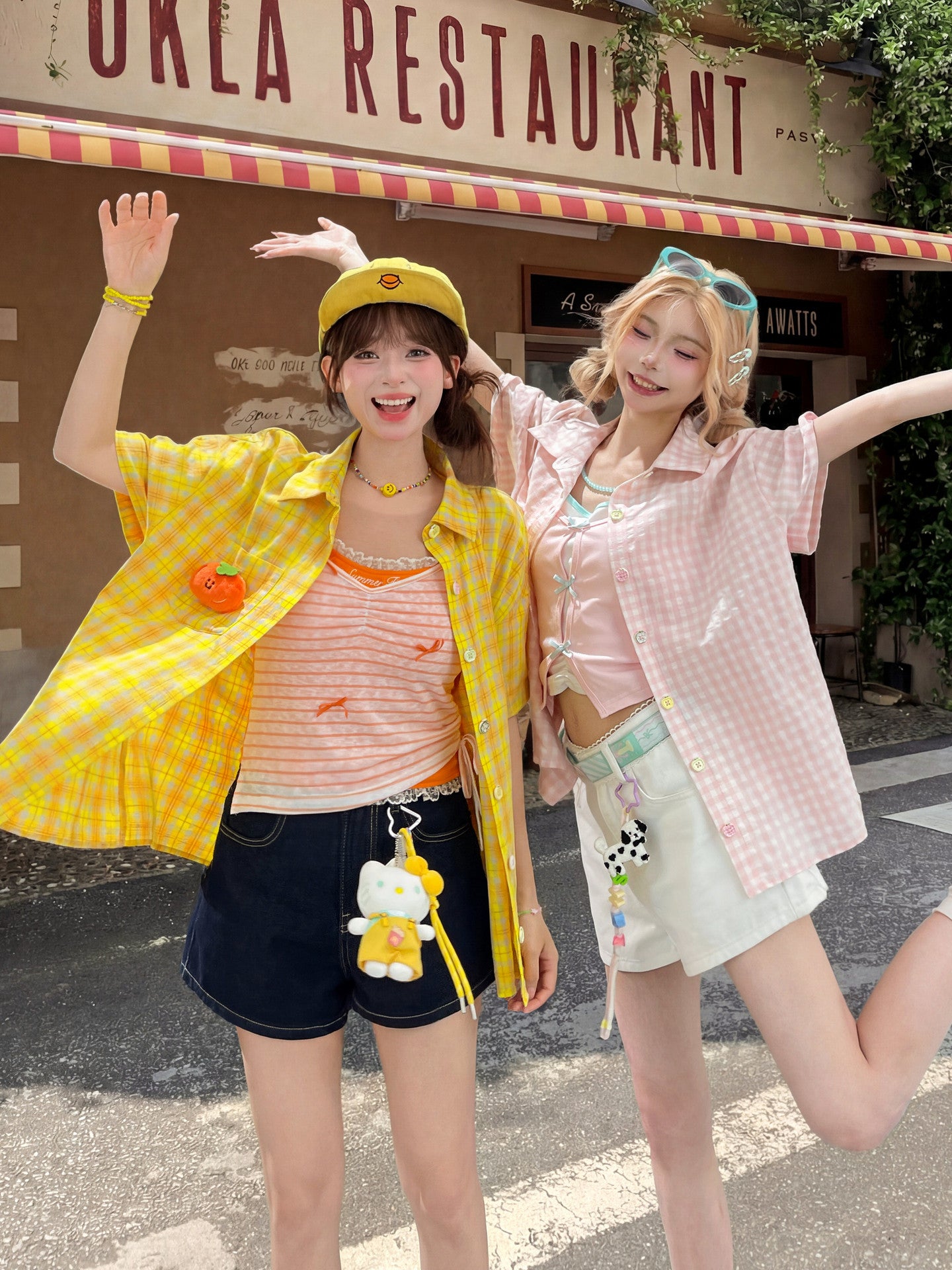 Peachy Pocket Gingham Shirt-Tops-ntbhshop