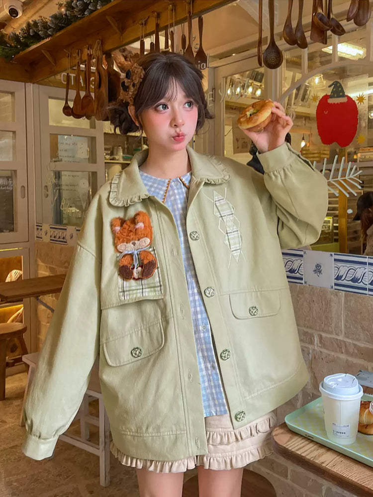 Red Fox Patch Work Jacket-Outerwear-ntbhshop