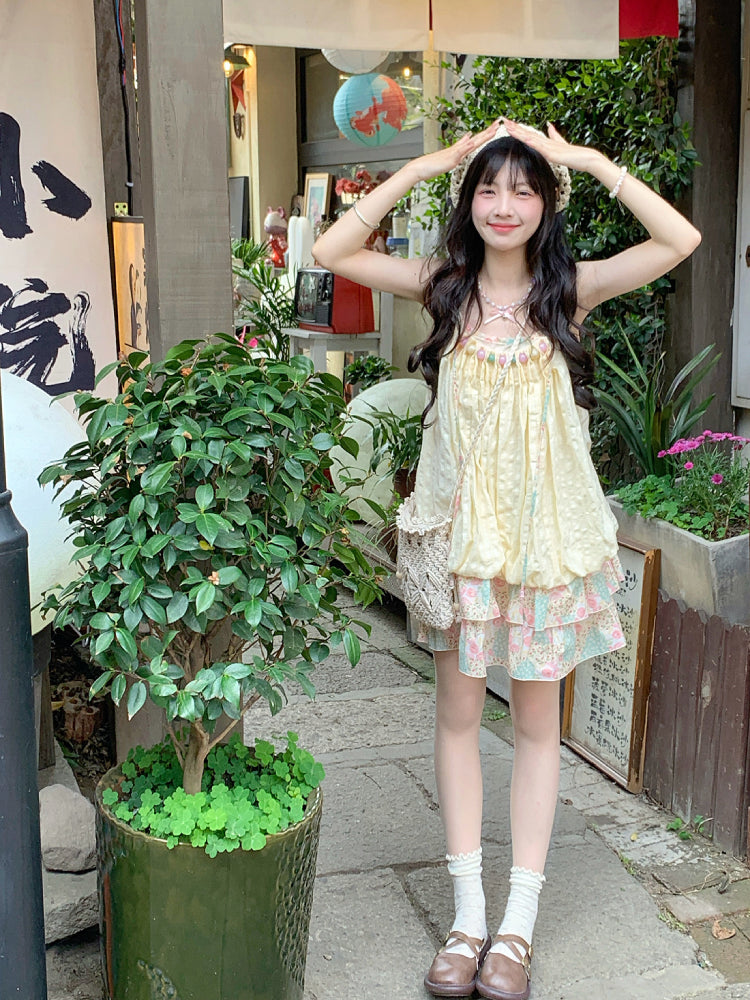 Whimsy Bloom Floral Bubble Dress-ntbhshop