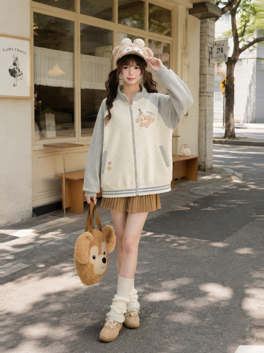 Puppy Dottie Varsity Jacket-Outerwear-ntbhshop