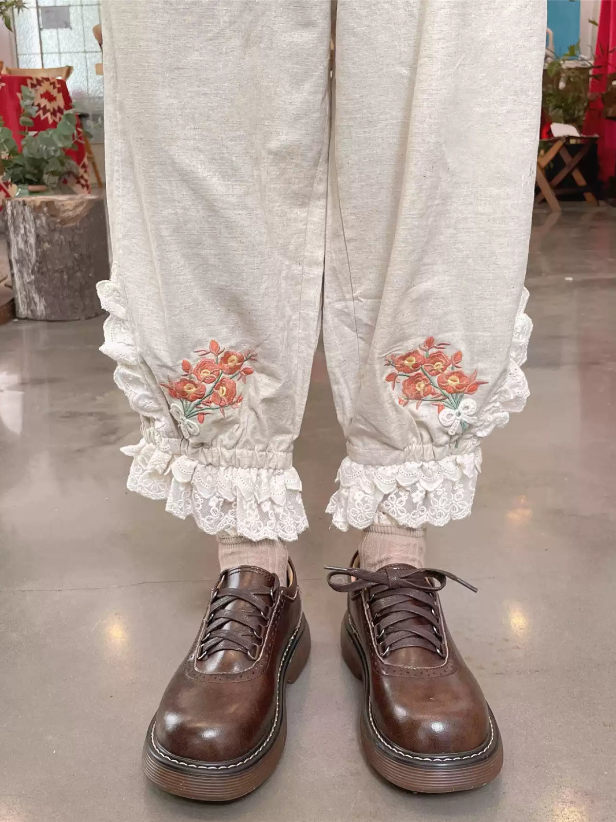 Flower Shop Blossom Cropped Pants-Bottoms-ntbhshop