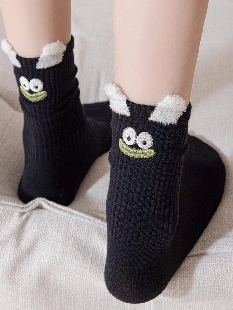 Big Eyes Ribbed Crew Socks-ntbhshop