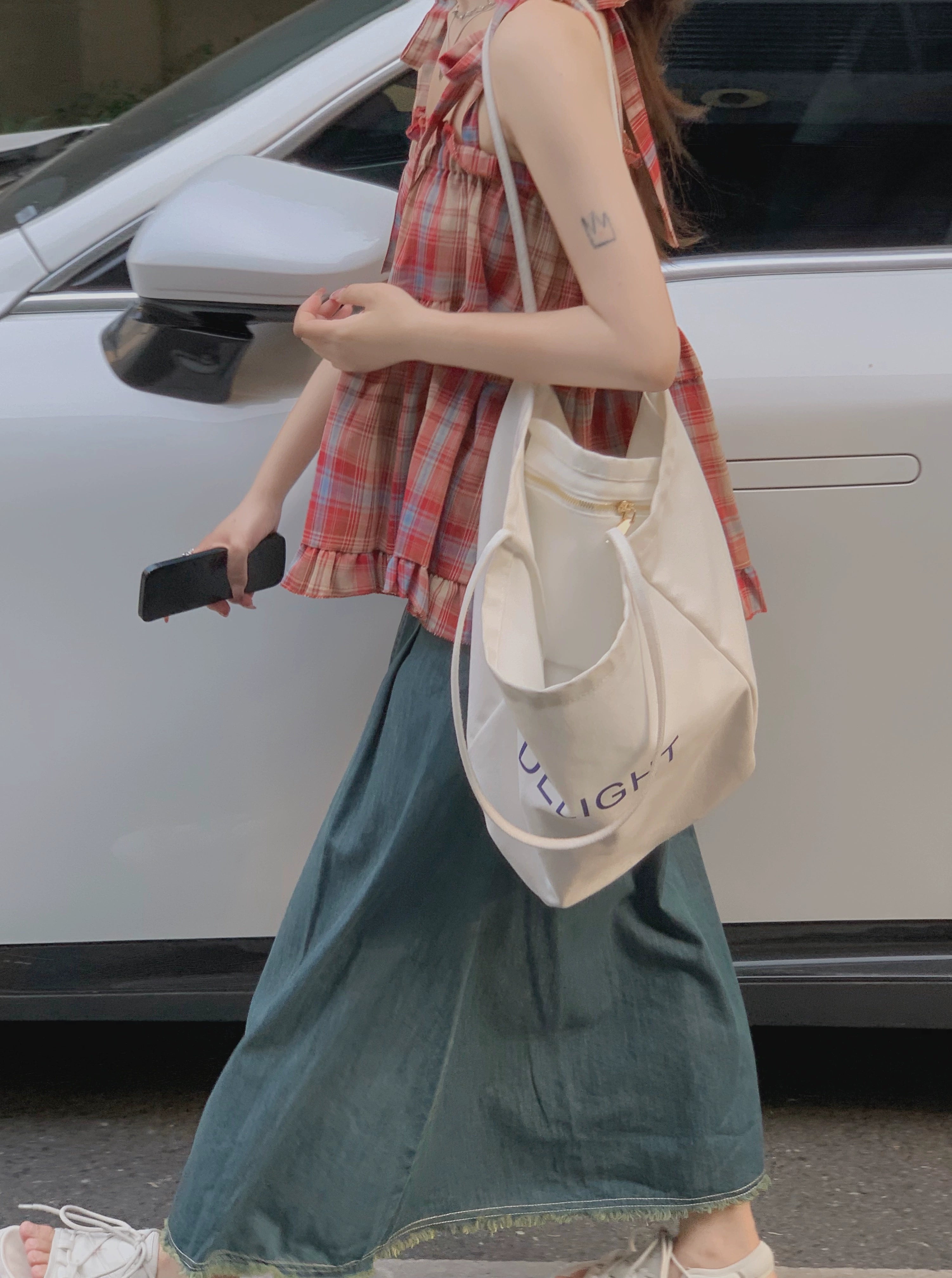 Retro Red Plaid Babydoll Top-ntbhshop