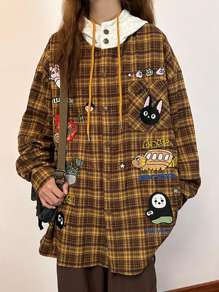 Cartoon Dream Plaid Jacket-ntbhshop