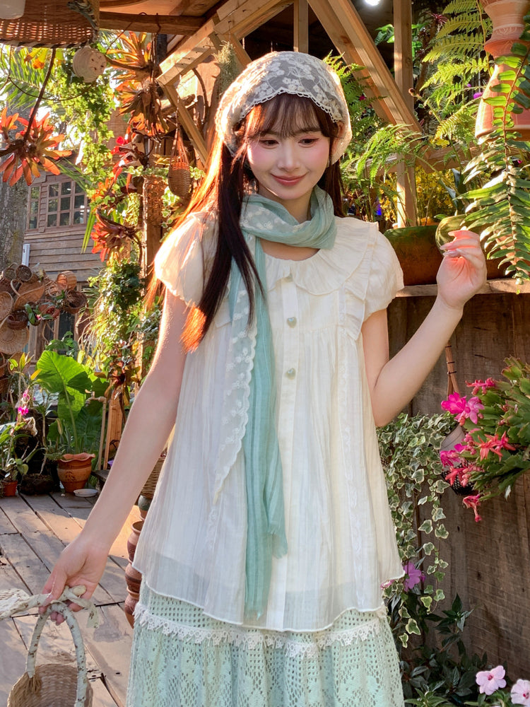 Soft Doll Collar Blouses-Tops-ntbhshop