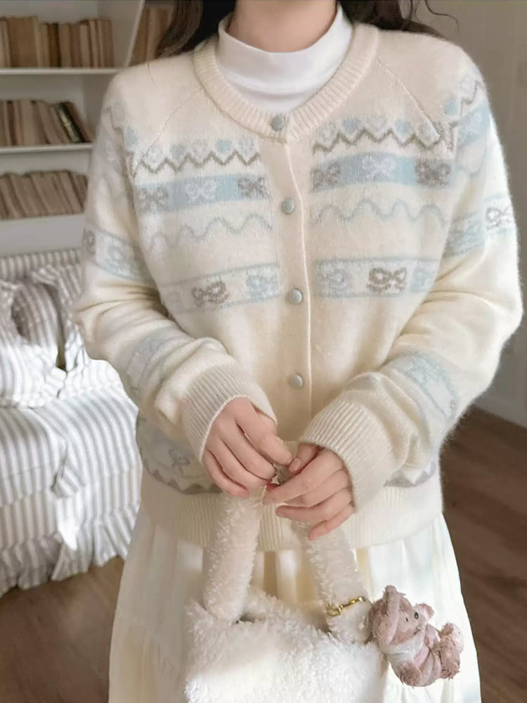 Cloud Ribbon Knit Cardigan-Outerwear-ntbhshop