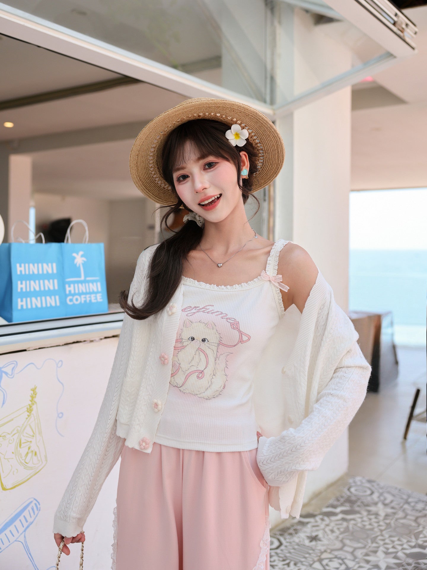 Lady Kitty Ribbon Cami - ntbhshop