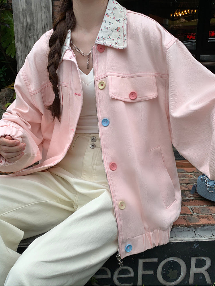 Sweet Atelier Bloom Lapel Denim Jackets-ntbhshop