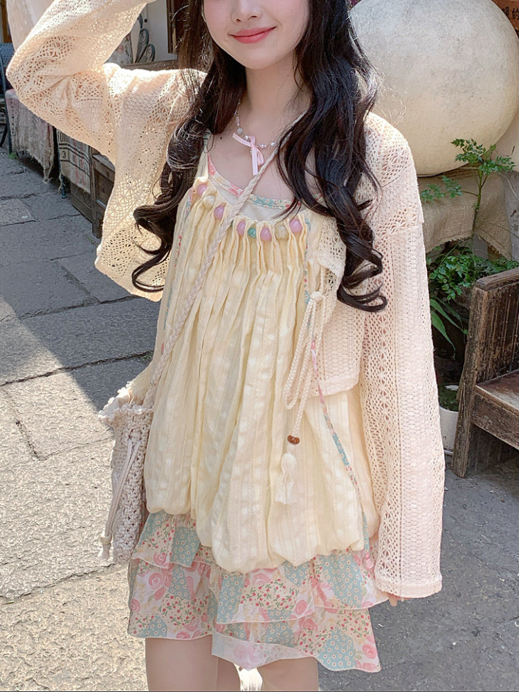 Whimsy Bloom Floral Bubble Dress-ntbhshop