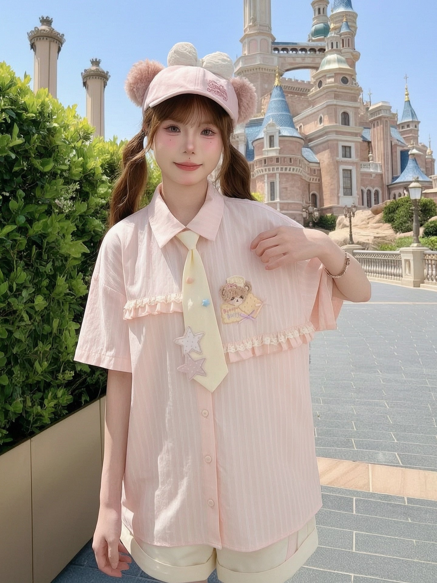 Bakery Bear Tie Shirt-Tops-ntbhshop
